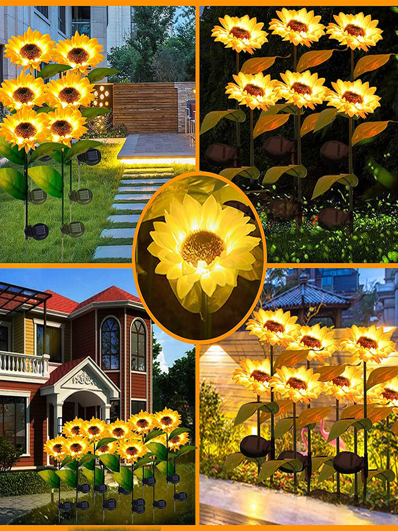 Solar Sunflower Lights 3 Pack with 9 Sunflower Lights