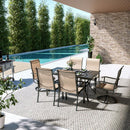 Lume Textilene Outdoor Dining Set, 7-Piece, 2 Swivel