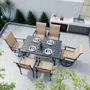 Lume Textilene Outdoor Dining Set, 7-Piece, 2 Swivel