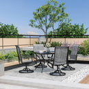 Lume Textilene Outdoor Dining Set, 5-Piece, Full Swivel