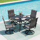 Lume Textilene Outdoor Dining Set, 5-Piece, Full Swivel