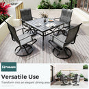 Lume Textilene Outdoor Dining Set, 5-Piece, Full Swivel