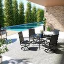 Lume Textilene Outdoor Dining Set, 5-Piece, Full Swivel