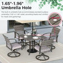 Weave Outdoor Dining Set, 5-Piece, Full Swivel