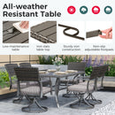 Weave Outdoor Dining Set, 7-Piece, Full Swivel
