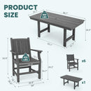 Pamapic 2 in 1 Patio Swing with 7 Pieces HDPE Dining Sets