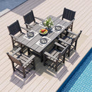 Corex HDPE Outdoor Dining Set, 7-Piece, Gray