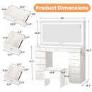 11-Drawer Makeup Vanity Desk with Glass Top