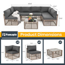 Axis 104.8" Modern Outdoor Sectional Set, 7-Piece