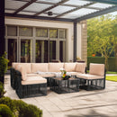 Axis 104.8" Modern Outdoor Sectional Set, 7-Piece