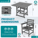 Corex HDPE Foldable Dining Set, 5-Piece