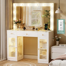 Makeup Vanity Desk with 12-Bulb Lighted Mirror