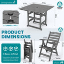 Corex HDPE Foldable Dining Set, 5-Piece