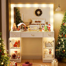 Makeup Vanity Desk with 12-Bulb Lighted Mirror