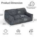 2-Seat Faux Fur Bean Bag Sofa