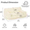 2-Seat Faux Fur Bean Bag Sofa