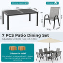 Lume Textilene Stackable Dining Set, 7-Piece
