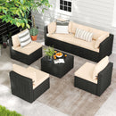 Pamapic 7-Piece Rattan Outdoor Sectional Sofa Set for Poolside, Backyard, Deck