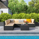 Pamapic 7-Piece Rattan Outdoor Sectional Sofa Set for Poolside, Backyard, Deck