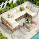 Axis 70.2" Boho Outdoor Sectional Set, 7-Piece