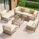 Axis 70.2" Boho Outdoor Sectional Set, 7-Piece