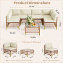 Axis 70.2" Boho Outdoor Sectional Set, 7-Piece