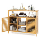 Bamboo Bathroom Cabinet with Shelves and Doors-Natural by LJGDeals