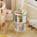 2-Tier Rotating Bookshelf with Dividers and Anti-falling Baffles by LJGDeals