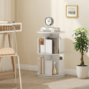 2-Tier Rotating Bookshelf with Dividers and Anti-falling Baffles by LJGDeals