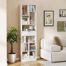 7-tier Bookshelf with Drawer 180cm Floor Standing Display Rack Storage Shelf-White by LJGDeals