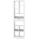 7-tier Bookshelf with Drawer 180cm Floor Standing Display Rack Storage Shelf-White by LJGDeals