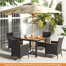 5 Pieces Patio Dining Table Set for 4 with Umbrella Hole by LJGDeals