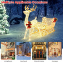 6 Feet Christmas Lighted Reindeer and Santa's Sleigh Decoration with 4 Stakes by LJGDeals