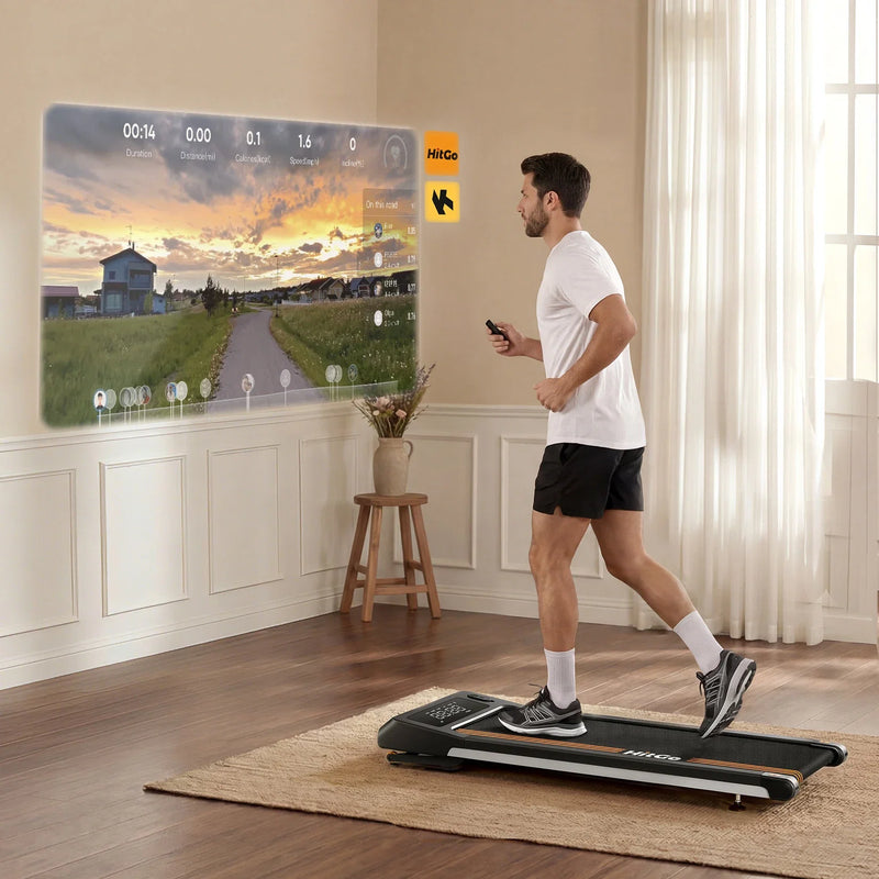 H1 Plus Auto Incline Under-Desk Walking Pad, installed in a room