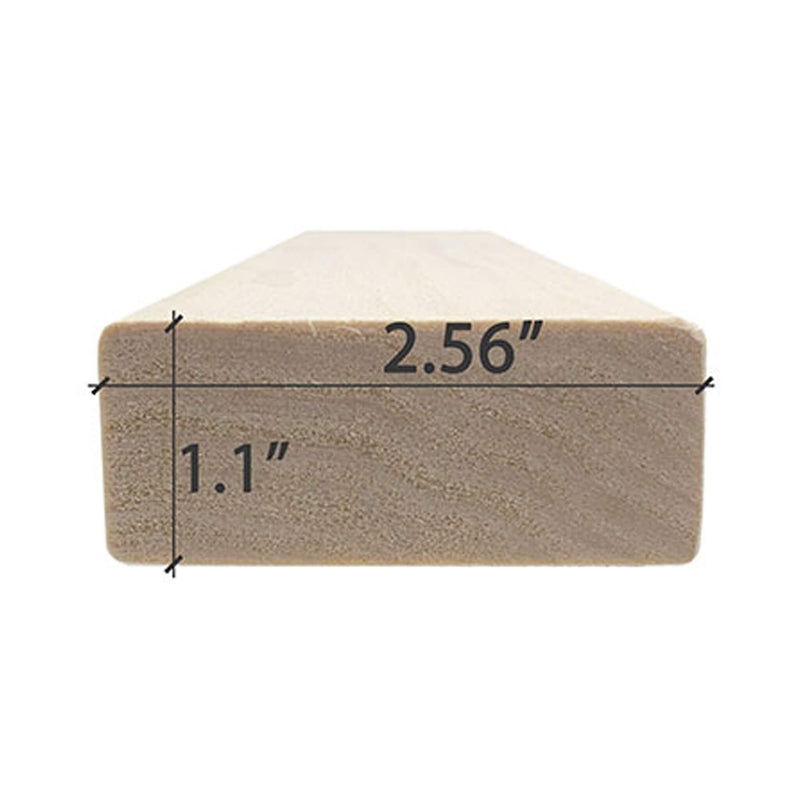 Prosaunas Aspen 2X3 S4SEE SHP Sauna Bench Wood With Smooth 4 Sides Eased Edges [Untreated] (SAK47682)