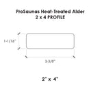 Prosaunas Thermo-Alder 2X4 Thermally-Modified Sauna Wood (SAK94271)
