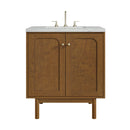 James Martin Laurent 30" Dual Mount Single Bathroom Vanity, Honey Oak