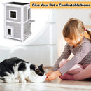 2-Story Wooden Cat House with Escape Door Rainproof by DirectDeals