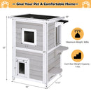 2-Story Wooden Cat House with Escape Door Rainproof by LJGDeals