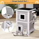 2-Story Wooden Cat House with Escape Door Rainproof by LJGDeals