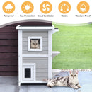 2-Story Wooden Cat House with Escape Door Rainproof by LJGDeals