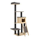 5-Tier Modern Wood Cat Tower with Washable Cushions-Gray by LJGDeals