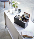 Makeup Organizer with Mirror - Steel + Wood by Yamazaki Home