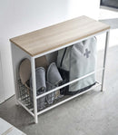 Entryway Storage Organizer & Bench (18" H)  - Steel + Wood