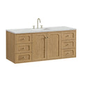 James Martin Laurent 60" Dual Mount Single Bathroom Vanity, Light Natural Oak