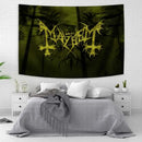 Psychedelic black metal flag banner bedroom silk screen wall art by Decorbites