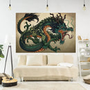 Psychedelic dragon meme tapestry large bedroom wall hanging by Decorbites
