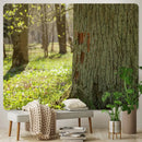 Psychedelic moss green forest view tapestry bedroom wall decor by Decorbites