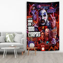 Psychedelic red & blue horror movie tapestry bedroom wall decor by Decorbites