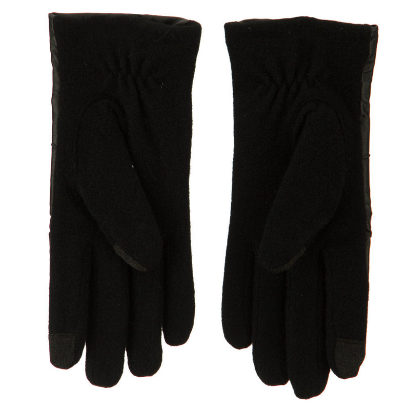 Women's Pleather Wool Texting Glove